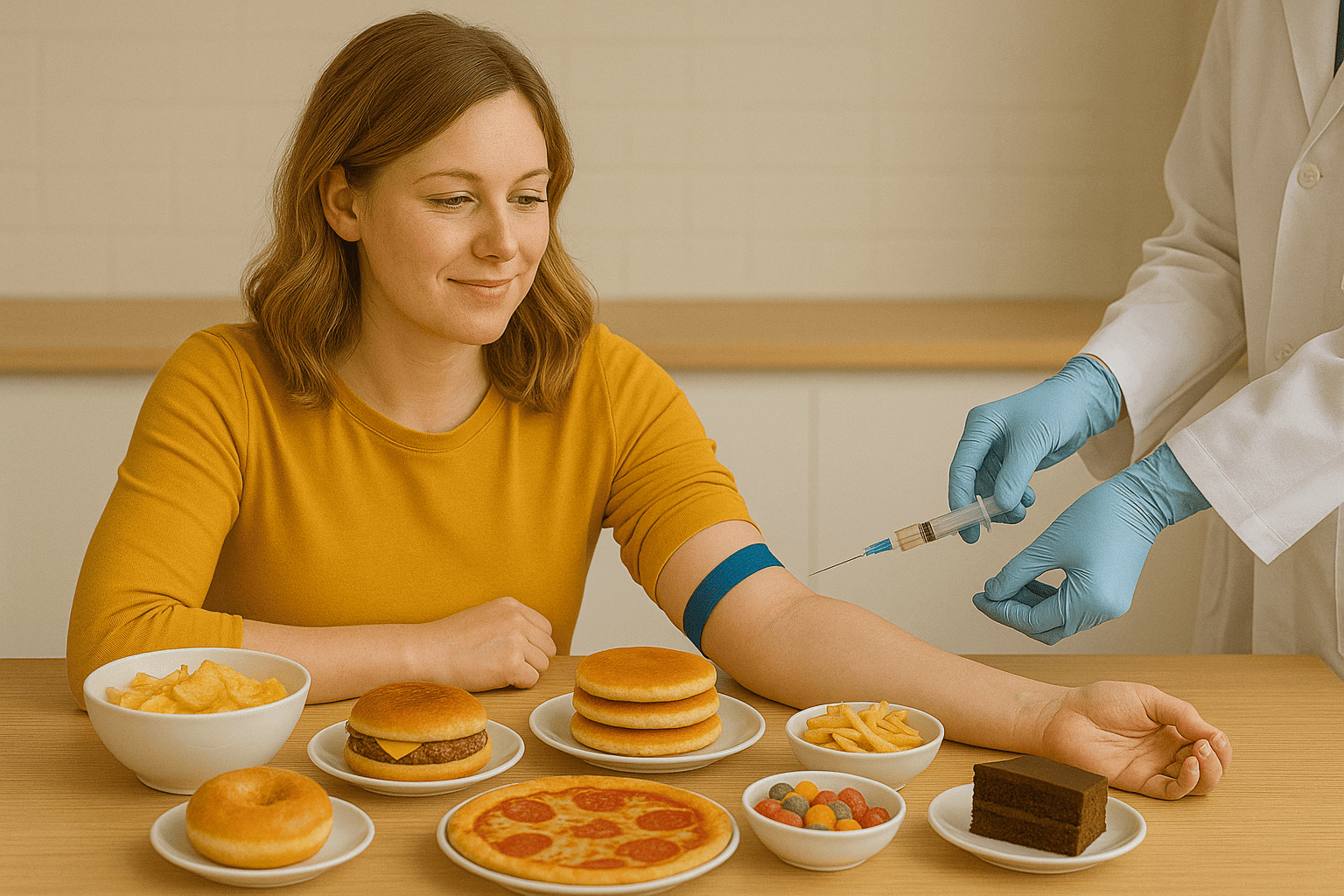 Bluttest nach üppiger Mahlzeit