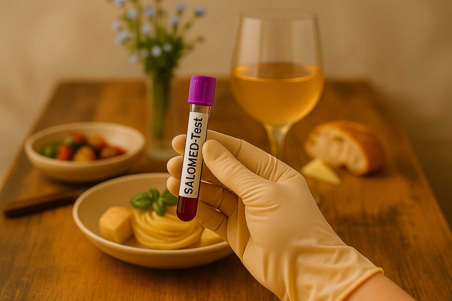 Bluttest nach üppiger Mahlzeit