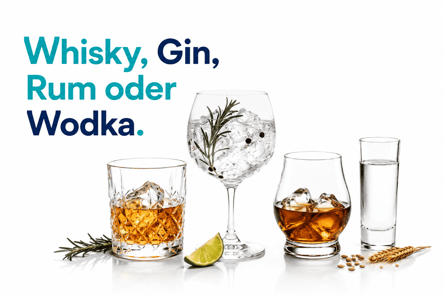 Whisky, Gin, Rum oder Wodka