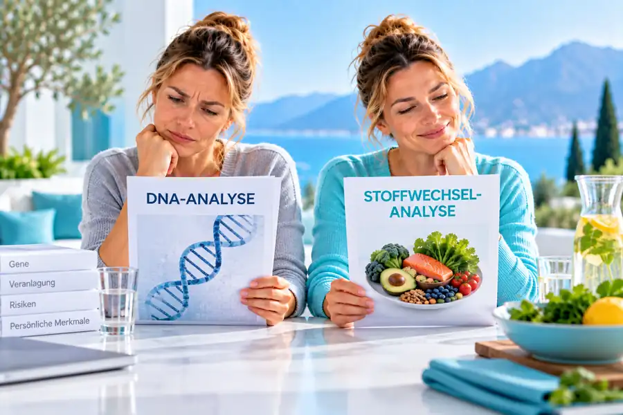 DNA-Analyse oder Stoffwechselanalyse – zwei unterschiedliche Ansätze für Veranlagung und individuelle Ernährung beim Abnehmen.
